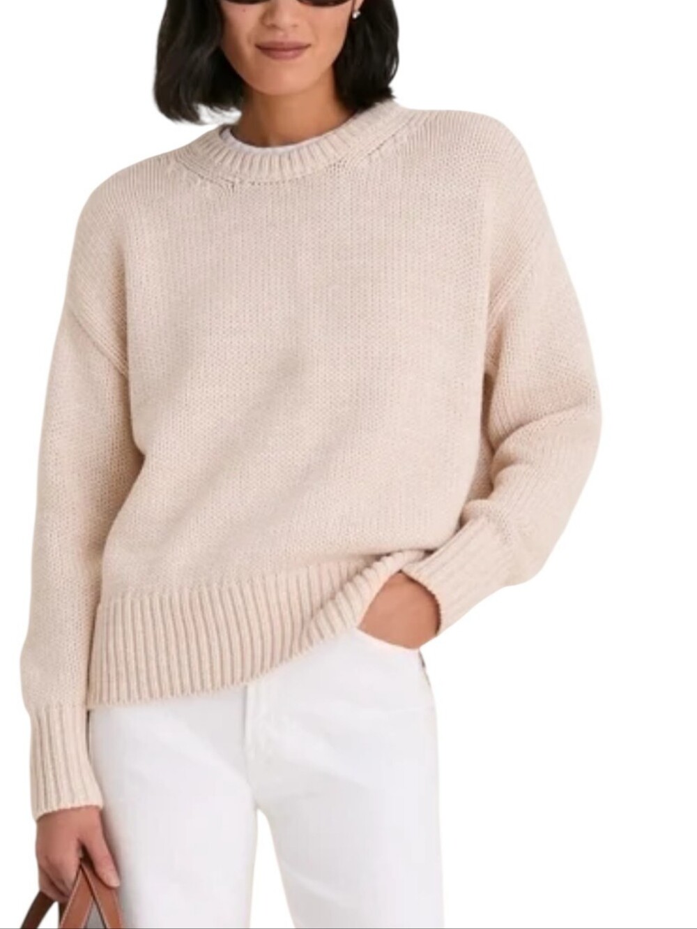 Tuckernuck Sandstone Cotton Cliff Crewneck Sweater Sz S Chunky Knit Fall